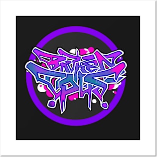 Pink and Purple Graffiti BrokenOpus Logo Posters and Art